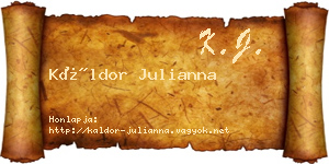 Káldor Julianna névjegykártya