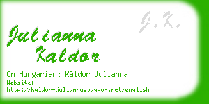julianna kaldor business card